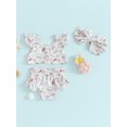 thumbnail image 2 of FOCUSNORM Toddler Girls Three Piece Swimsuits Fly Sleeve Bikini Set Beachwear Summer Bathing Suits, 2 of 9