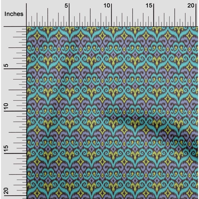 oneOone Silk Tabby Fabric Swirl & Paisley Ikat Decor Fabric Printed BTY 42 Inch Wide