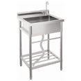 thumbnail image 1 of Eastvita 24-Inch Free Standing Sink Single Bowl Stainless Steel Utility Sink with Key Features (NSF), 1 of 5