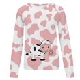 thumbnail image 4 of CEHVOM Chemises pour Femmes Col Rond Imprimé Manches Longues Hauts Blouse Régulière Imprimée Liquidation, 4 of 5