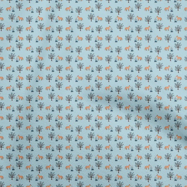 oneOone Cotton Flex Light Blue Fabric Animal Craft Projects Decor Fabric Printed By The Yard 40 Inch Wide