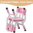 thumbnail image 4 of GARVEE Chaises pour Tout-Petits en Plastique, Ensemble de 2 Pcs, Hauteur Réglable, Rose, 4 of 6