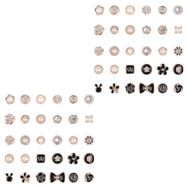 Decodeary 30Pcs Buttons Anti-Exposure Hidden Brooch Sewing-free Clothing Accessories 2Set