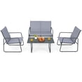 thumbnail image 2 of Costway Ensemble de Conversation Extérieur en Métal de 4 Pcs pour Patio, Table de Jardin, 2 of 10