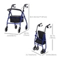 thumbnail image 3 of HOMCOM Adjustable Aluminum Rollator Fold Drive Medical Wheelchair W/ Bag, 3 of 10