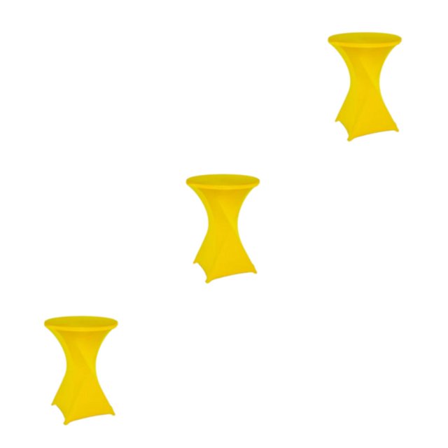 Youkk Easy Wash Stretch High Table Cover Versatile And Fitting For Hotel Wedding Party yellow 3Set