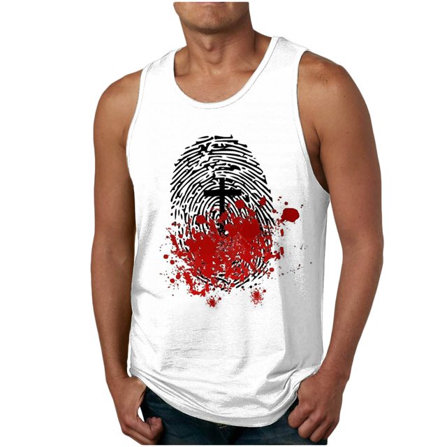 Qertyioot Nouvelle Mode Décontractée Débardeur d'Été pour Homme à Imprimé Floral Sport à Col Rond T-Shirts Basiques