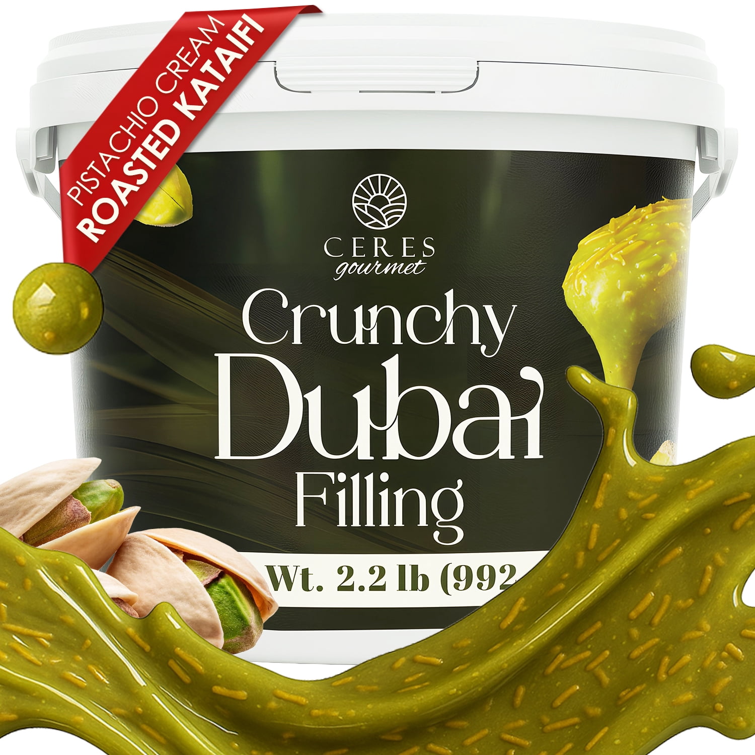 Ceres Gourmet Barre de chocolat Dubaï Mélange Pistache Kataifi 2,2 lbs