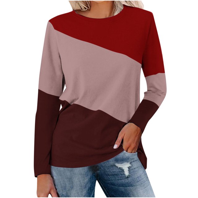 Birdeem Women's Solid Round-Neck Long Sleeve Top
