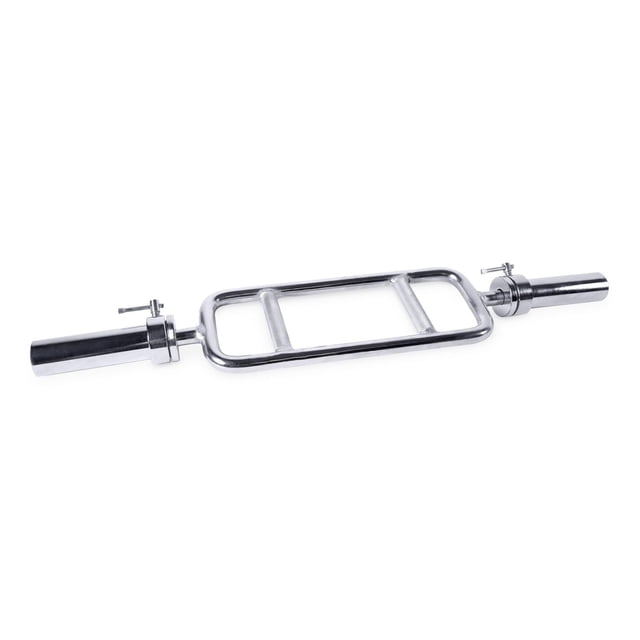 CAP Barre d'Haltère 2 Pouces Barre de Triceps Olympique, Barre en Acier Massif de 34 Pouces avec Fini chrome, Poignées Ergonomiques et Manchons Tournants pour un Mouvement Sans Restriction, Comprend des Colliers, Supporte jusqu'à 200 Lb, Convient aux Plaques Olympiques, Idéale pour les Entraînements Concentrés du Triceps et Souvent Utilisée pour Isoler les muscles du Haut du Bras.