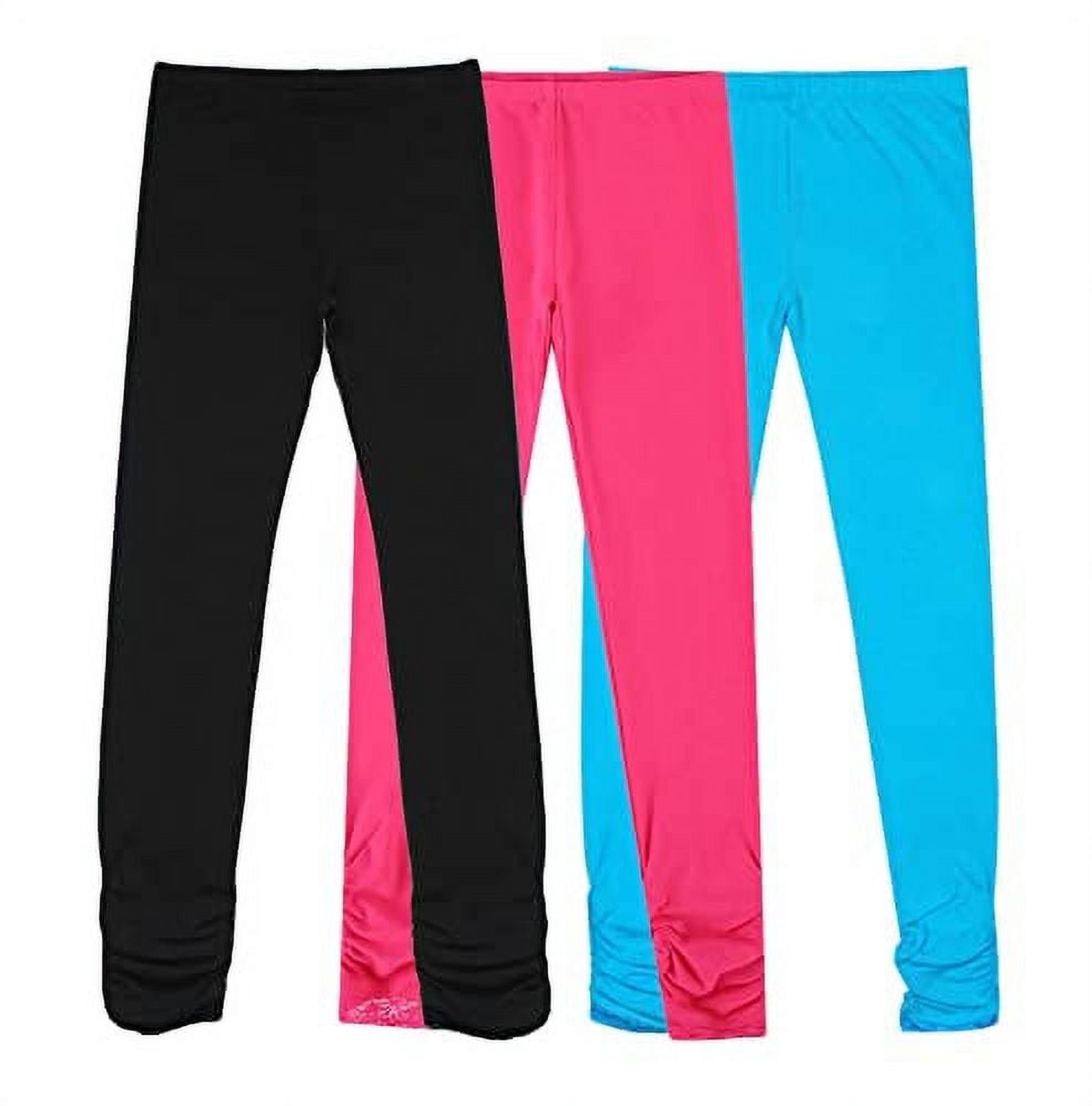 Bienzoe Lot de 3 Leggings d'Uniforme Scolaire Extensibles en Coton pour Fille - H 5