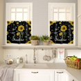 thumbnail image 4 of Sunshine Sunflower 3 PCS Kitchen Curtain Valance and Tiers Set,Rod Pocket Small Half Tier Valances Window Curtains Panel,Spring Flower Floral Summer Bee Heart Black 55"x36" (Set of 2 Tiers & Valance), 4 of 5