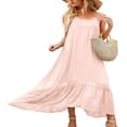 thumbnail image 1 of Robe Maxi Florale à Col en V pour Femmes, Robe Longue de Plage Ethnique à Bretelles Spaghetti Imprimée Boho Noire TG, 1 of 6