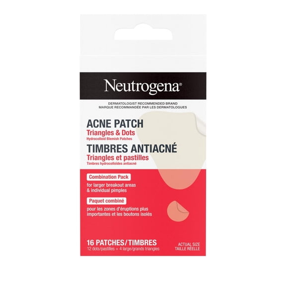 Neutrogena Acne Patches Combination Pack, Ultra-Thin Hydrocolloid Acne Patch Absorbs Fluids & Removes Impurities To Help Pimples Look Smaller, 2 Sizes