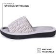 thumbnail image 4 of Roxoni Womens Soft Open Toe Slide Slippers, Indoor Outdoor Rubber Sole Beige, 4 of 5