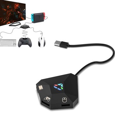 Adaptateur Clavier et Souris USB avec Indicateur DEL, Convertisseur Prêt à l'Emploi Compatible avec PlayStation 4/3 Xbox One/360 Switch Lite