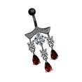 thumbnail image 1 of Belly Button Dangle 14G Curved Statement Stylish Belly Piercing Jewelry for Black Water Drop, 1 of 8