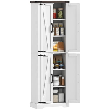 HOMCOM 72" Pantry Cabinet, Kitchen Storage Cabinet for Dining Room, White