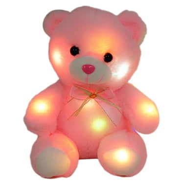 Plush Bear Stuffed Animal Doll LED Colorful Night Light Plush Toy Soft Floppy Birthday Festivals Gift for Kids