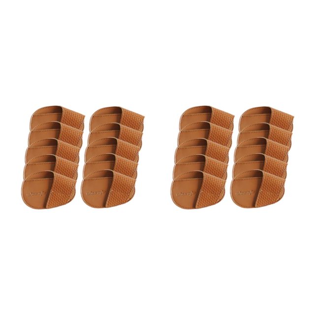 Thinsony Golf Head Covers PU Portable Protector Travel Athlete Golf for Training Brown Small 10 Pcs 2Set