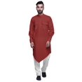 thumbnail image 1 of Atasi Kurta Asymétrique Chemise Décontractée Boutonnée Coton Kurta Décontractée Homme, 1 of 5