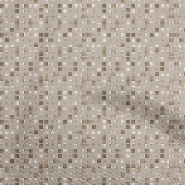 oneOone Cotton Poplin Light Brown Fabric Geometric Craft Projects Decor Fabric Printed By The Yard 56 Inch Wide
