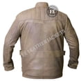 thumbnail image 2 of Beige Leather Biker Jacket Mens Leather Riding Jacket Beige Leather Jacket Mens Beige Biker Jacket Leather Motorcycle Jacket Real Leather size XL, 2 of 5