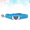 thumbnail image 2 of Miangastore 1pc Adjustable Cat Heart Collar Cat Neck Chain with Rhinestone Decor and Bell for Cat Kitten Pet (Blue), 2 of 8