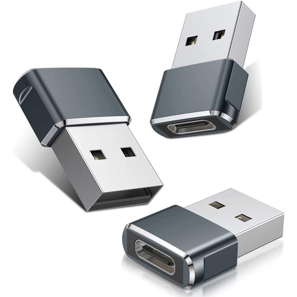 navor Lot de 3 Adaptateurs USB‐C Femelle vers USB Mâle, Adaptateur de Câble de Chargeur Type C vers USB‐A Compatible avec iPhone 11/12 Mini Pro Max, Samsung Galaxy Note 10 S20 Plus 20 S21 21 Ultra, A71, Pixel 5/4, Ordinateurs Portables