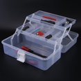 thumbnail image 4 of Xinrub Transparent Plastic Storage Box  Foldable Three Layers Tool Organizer Container Case With Handle, 4 of 8