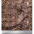 thumbnail image 1 of Soimoi White Modal Satin Fabric Leopard & Snake Animal Skin Print Sewing Fabric Yard 42 Inch Wide, 1 of 3
