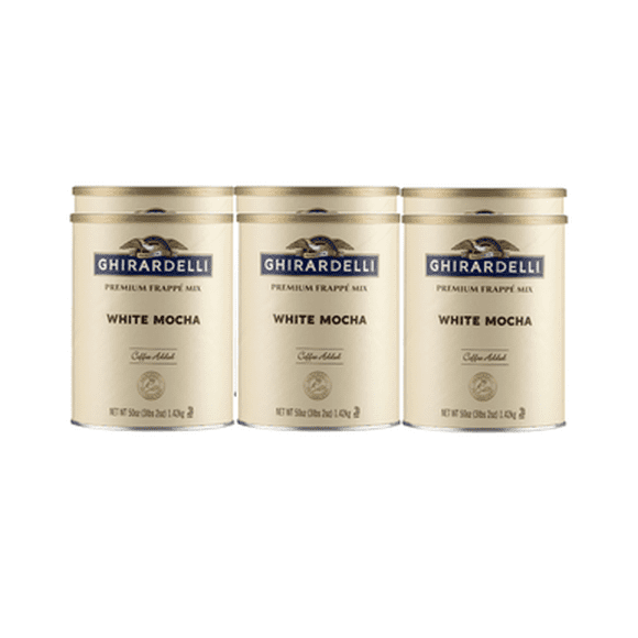 Ghirardelli 3.12 lb. White Mocha Frappe Mix 6 Packs