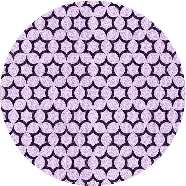 Ahgly Tapis Rond Lavable en Machine Intérieur Transitionnel Violet Raisin Vif, 5 Pieds Rond