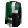 thumbnail image 4 of Yuyuzo Chemises Femmes Manches Longues Col Rond Mode Couleur Bloc Patchwork Tops Casual Baggy Shirts, 4 of 5
