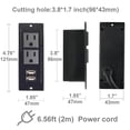 thumbnail image 2 of Desktop Power Bar with 2 Outlets 2 USB Ports Recessed Flush Mountable Power Strip, 2 of 5