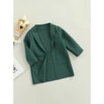 thumbnail image 2 of 1-7Y Baby Girls Coat For Fall Spring Long Sleeve Open Front Lapel Cardigan With Pockets Kids Outwear, 2 of 6