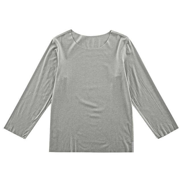 Bocqde T-Shirts de Pyjama en Modal pour Tout-Petits Garçons Filles, Frais et Respirants, Manches Longues, Col Ras du Cou, Hauts de Pyjama pour Enfants, Doux et Confortables, Vêtements de Détente à la Maison, Chemise de Nuit, Tricot de Corps, 2-13 Ans