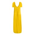 thumbnail image 5 of AherBiu Robe T-Shirt Longue Grande Taille pour Femmes à Manches Courtes, Col en V, Été, Décontractée, Confortable, avec Poches, 5 of 5