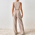 thumbnail image 4 of Yuyuzo Ensemble de Détente pour Femmes Sans Manches Col Rond Crop Top et Pantalon Taille Haute Ensemble de Pull 2 Pcs, 4 of 6
