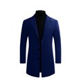 thumbnail image 2 of EGNMCR Jackets for Men Fall/winter New Style Plus Cotton Solid Color Woolen Lapel Men's Overcoat Jacket, 2 of 5