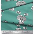 thumbnail image 2 of Soimoi Rayon Crepe Fabric Bird & Mushroom Block Printed Fabric 1 Yard 46 Inch Wide, 2 of 3
