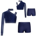 thumbnail image 1 of Manyakai Gymnastic Dance Outfits for Girls Latin Jazz Dance Performance Costumes Athletic Sports Workout Navy Blue 14, 1 of 7