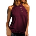 thumbnail image 1 of Birdeem Hauts pour Femmes Aguichant à Encolure Ronde Ajourée, Camisole Sans Manches de Couleur Unie, 1 of 5