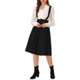 thumbnail image 1 of Unique Bargains Jupe Midi Plissée à Bretelles Rétro pour Femme à Taille Élastique avec Bretelles, 1 of 6
