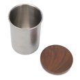 thumbnail image 3 of Boîte de Conservation en Acier Inoxydable, 350ml Multipurpose Food Storage Canister Kitchen Portable Airtight Coffee Beans Container with Wood Lid for Coffee Tea Nuts Cereal, 3 of 14
