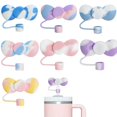 thumbnail image 3 of Kilougeis Prix Réduit 3 Pcs Embouts Mignons avec Nœud Cap Toppers Embouts Compatibles avec Gobelets 40/30 Oz Réutilisables Mignons Couvercles en Silicone Protecteurs pour Gobelets Ley 0.4 Po/10mm Accessoires, 3 of 8