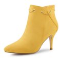 thumbnail image 1 of Unique Bargains Women's Pointy Toe Zipper Stiletto Heeled Ankle Booties, 1 of 6