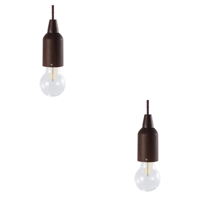 maskred Pull Cord Light Hanging Bulb Tent Camping Lamp Battery Operated black 5.5x16.5mm 2Set