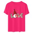 thumbnail image 4 of Meichang T-Shirt de la Saint-Valentin pour Femmes, Mignon T-Shirt à Imprimé Cœur, Manches Courtes, Col Rond, Hauts Mignons, Coupe Ample, T-Shirts de Fête, Saint-Valentin, 4 of 6