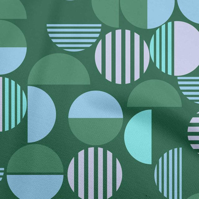 oneOone Polyester Spandex Dark Green Fabric Geometric Sewing Craft Projects Fabric Prints By Yard 56 Inch Wide